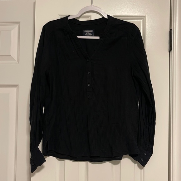 Abercrombie black linen long sleeve - Picture 1 of 1